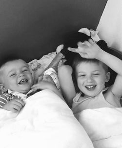 Portrait of cute boy smiling