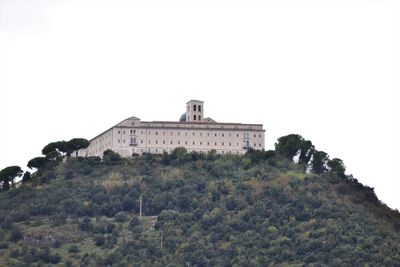 Low angle view of historic building against clear sky