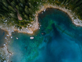 High angle view of sea