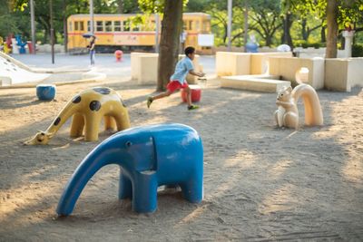 Boy playing at park