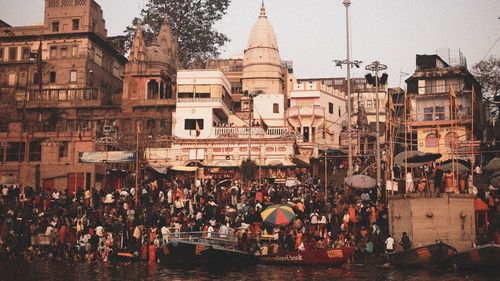 Group of people in front of building