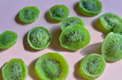 High angle view of fruits on table