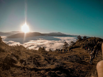 Panoramic view of landscape against clear sky