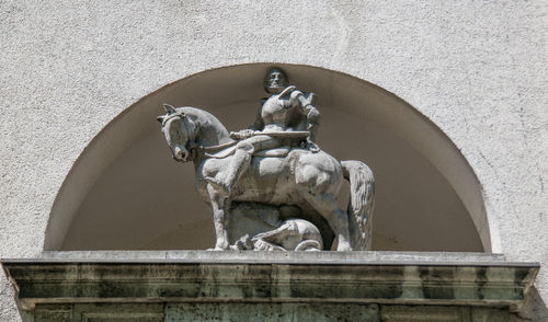 Low angle view of bird statue