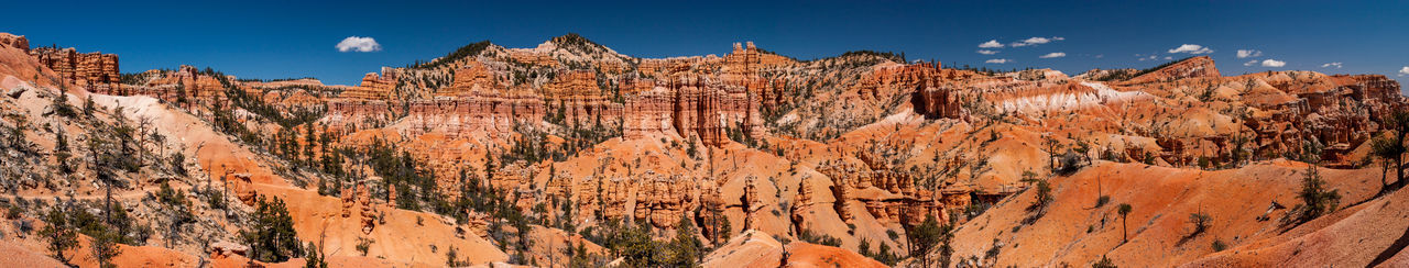 Panoramic view of rock formations against sky