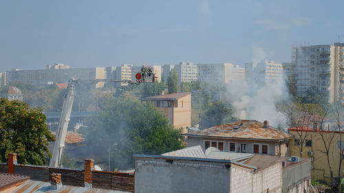 Panoramic view of buildings against sky