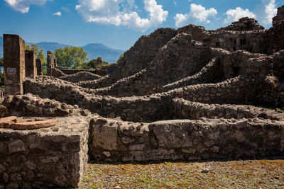 Ruins of the houses of the ancient city of pompeii