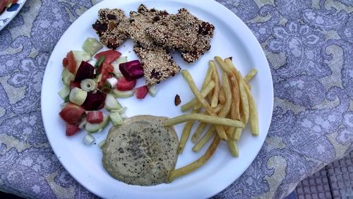 Close-up of food served in plate