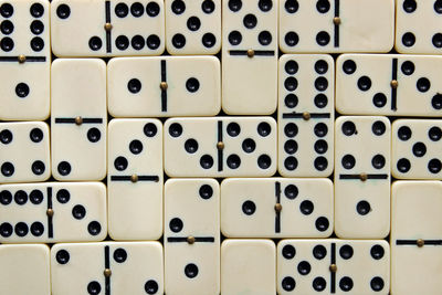 Full frame shot of dominoes