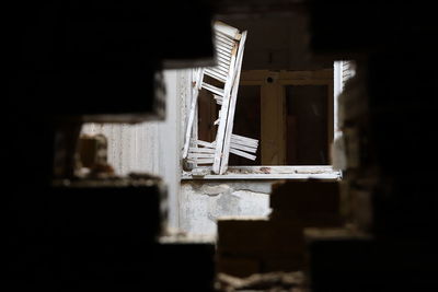 Close-up of abandoned building