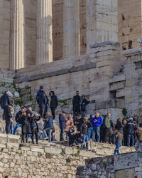 Group of people in front of building