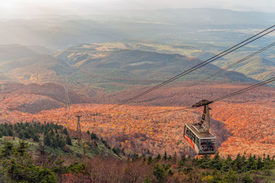 Hakkoda mountain and rope way in beautiful autumn season.