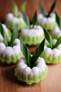 Close-up of dessert on table 