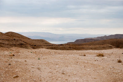 Scenic view of arid landscape against sky