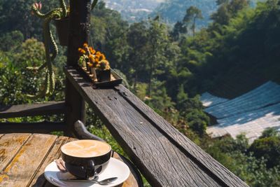 View of coffee on table