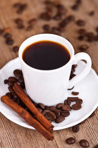 Close-up of coffee on table