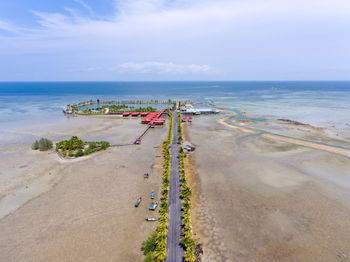 High angle view of beach against sky at bintan sayang resort