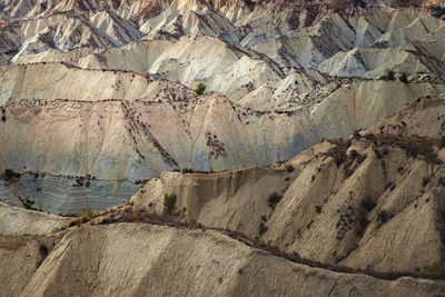 View of rock formations on land