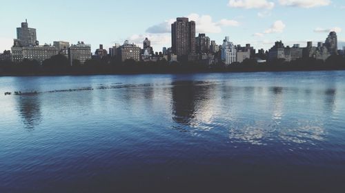 River with cityscape in background