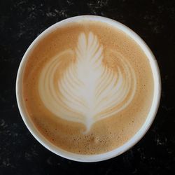 High angle view of coffee on table