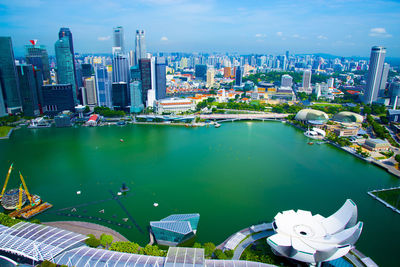 Aerial view of buildings in city