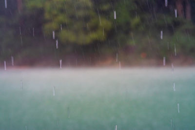 Water drops on field during rainy season