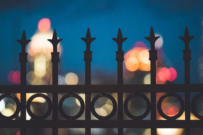 Close-up of illuminated street light