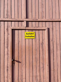 Text on closed door