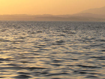 Scenic view of sea during sunset