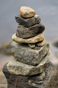 Close-up of stack of rock