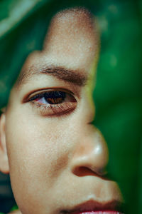 Close-up portrait of young woman