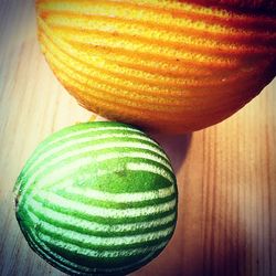 High angle view of fruit on table