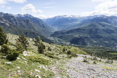 Scenic view of mountains against sky