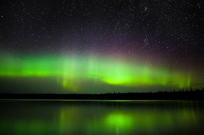 Scenic view of illuminated star field at night