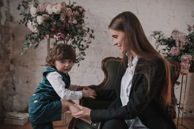 Happy mother and daughter