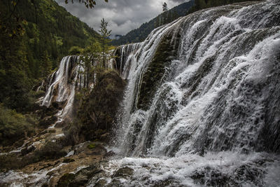 Scenic view of waterfall