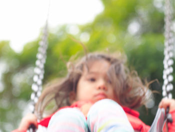 Close-up of girl on playground