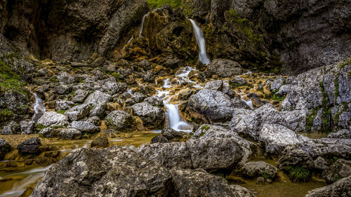 Stream flowing through rocks