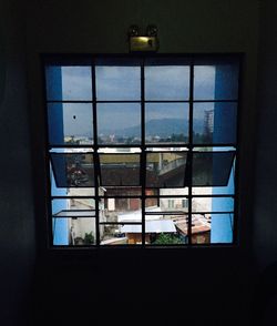 View of building through window