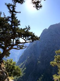 Scenic view of mountains against clear sky