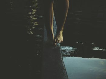 Low section of people standing in water