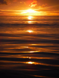 Scenic view of sea at sunset