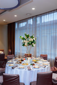 Potted plants on table