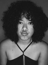 Portrait of a serious young woman