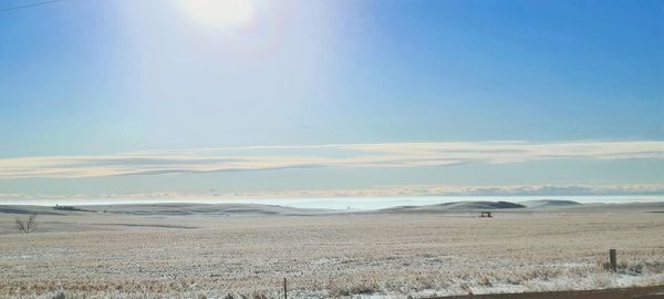 Low lying fog east of strathmore alberta 