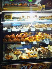 Various food on display at store