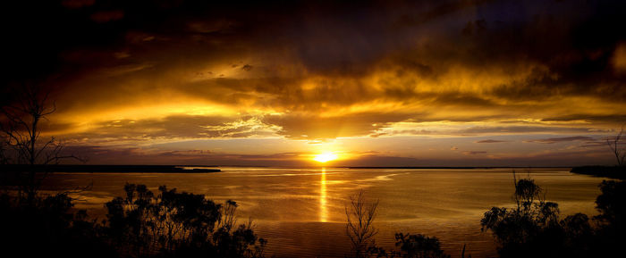 Scenic view of sea during sunset