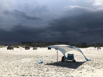 Scenic view of beach against sky