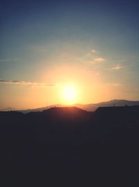 Silhouette landscape at sunset