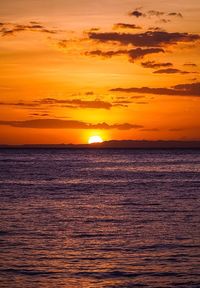 Scenic view of sea at sunset